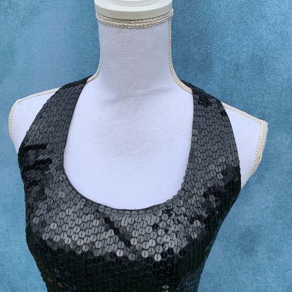 Black Sequin cocktail dress Niteline by Della Roufogali size 6 - Picture 6 of 13